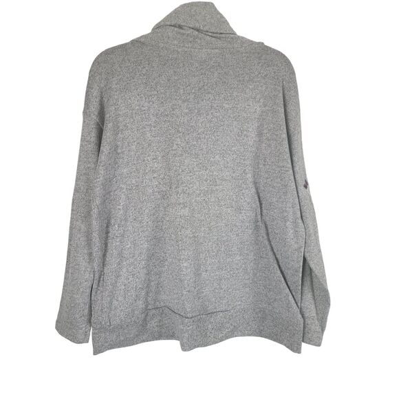 Sunday Cowl Neck Sweater L Womens Grey Floral Embroidered Long Sleeve Pullover - Picture 9 of 10